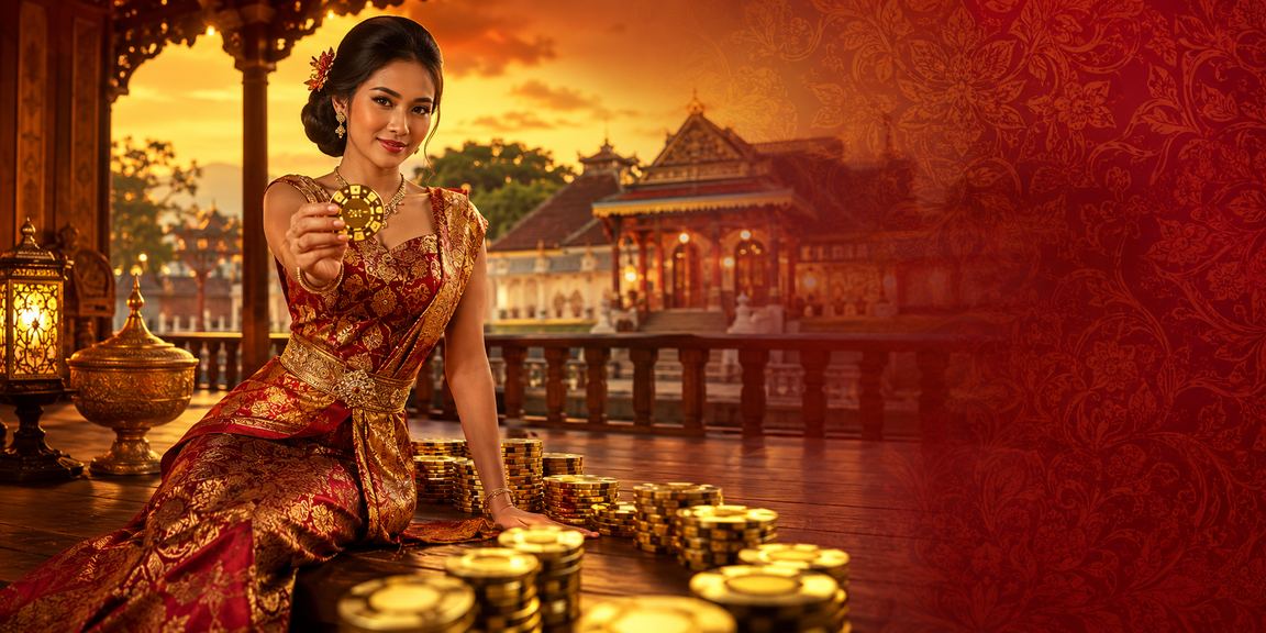 Model perempuan Vietnam berpose di depan layar permainan casino dengan ekspresi percaya diri