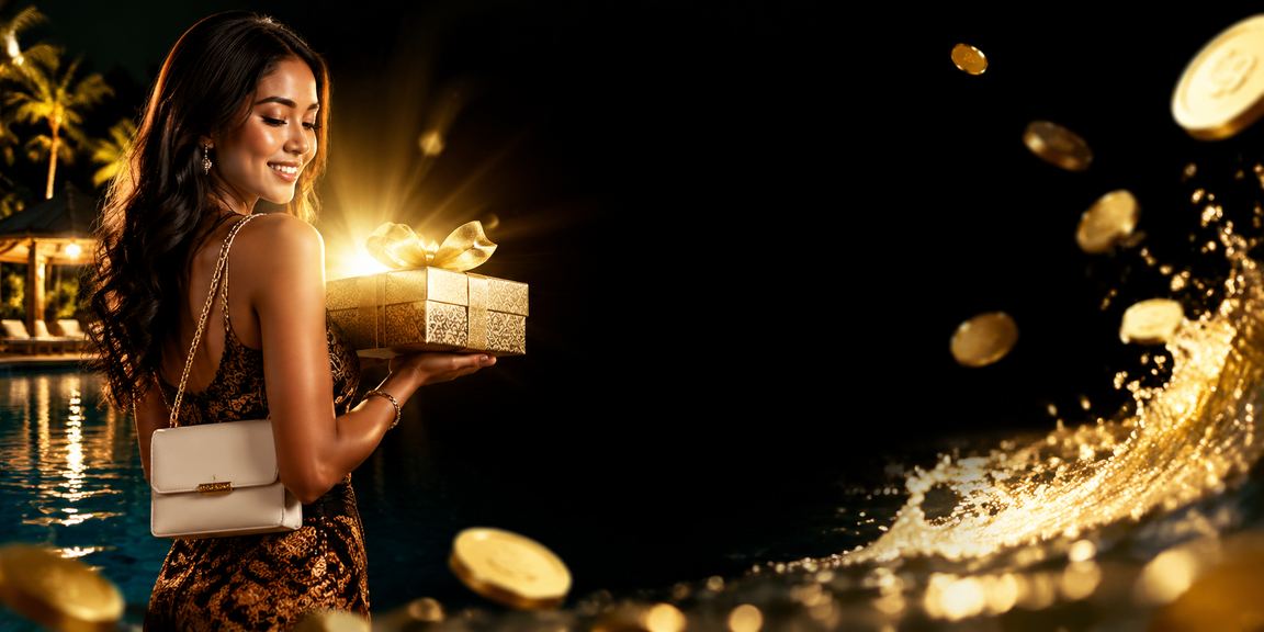 Model memperlihatkan antarmuka lotere online yang sedang diakses di layar